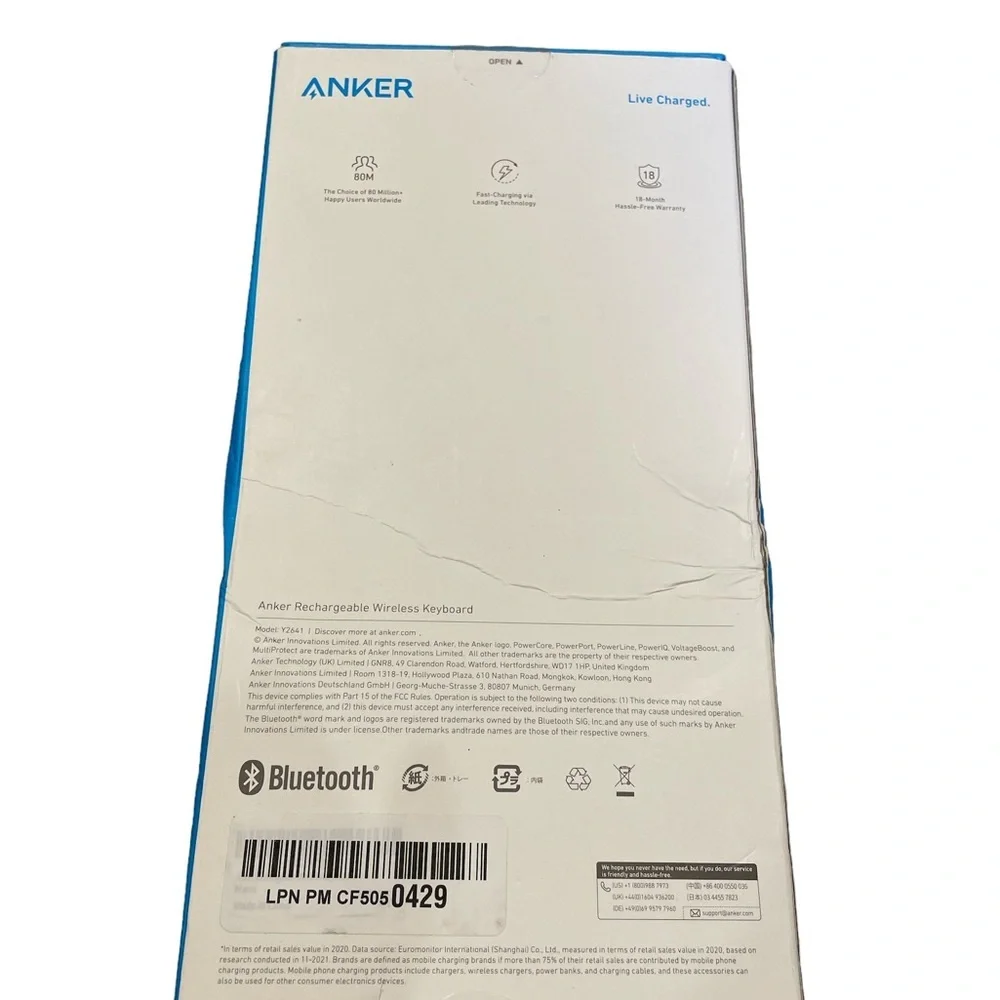 Anker Rechargable Wireless Keyboard in Black